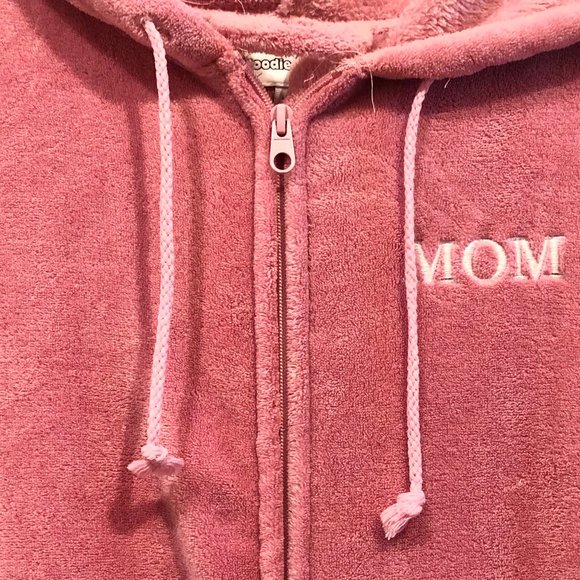 Hoodie-Footie - Pink "MOM" Size Medium - Picture 5 of 10